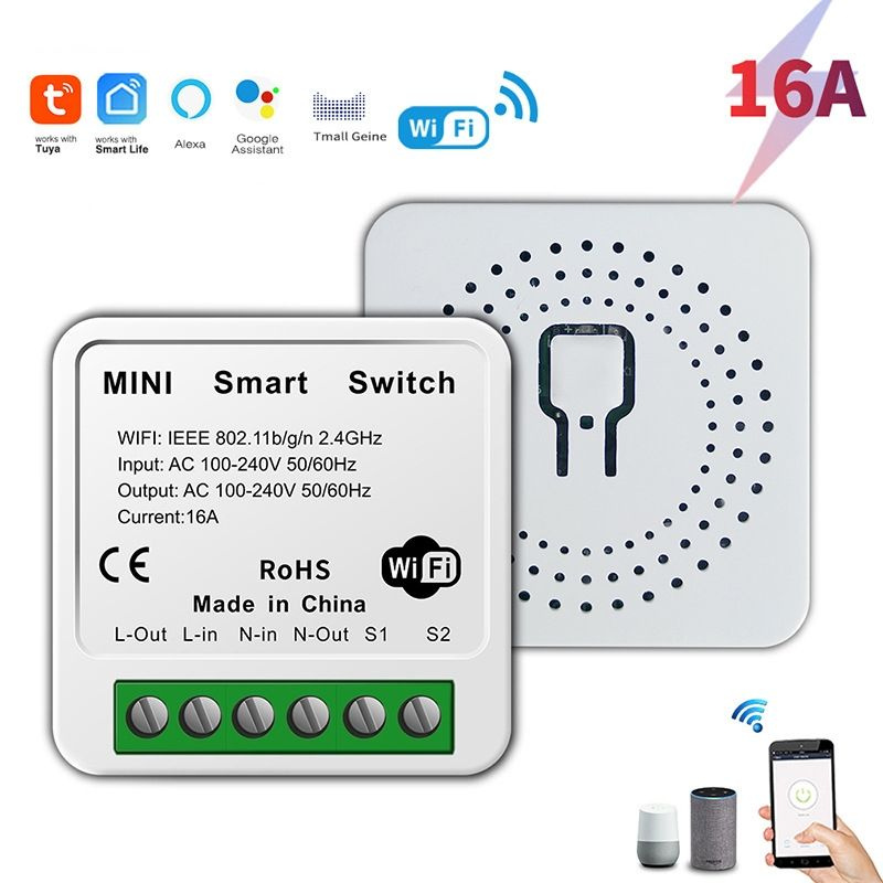 Умное реле контроллер для умного дома 16A Tuya Wi-Fi Mini - купить с ...