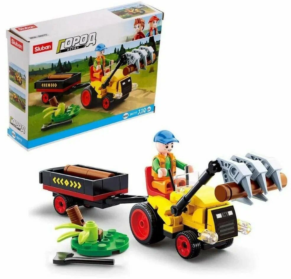 Конструктор пластиковый. Sluban Город. Погрузка бревен. 110 деталей ...