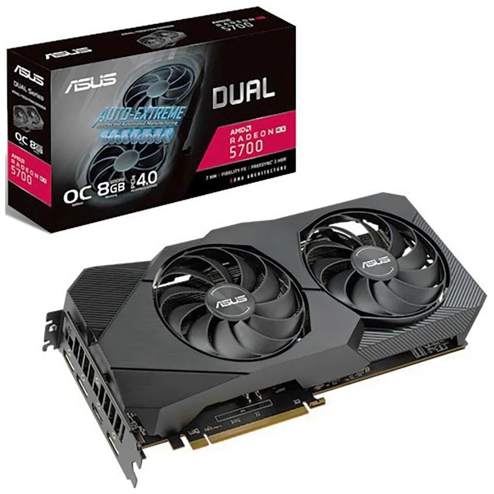 ASUS Видеокарта Radeon RX 5700 ASUS AMD Radeon RX5700 DUAL EVO OC 8 ГБ  (03225)