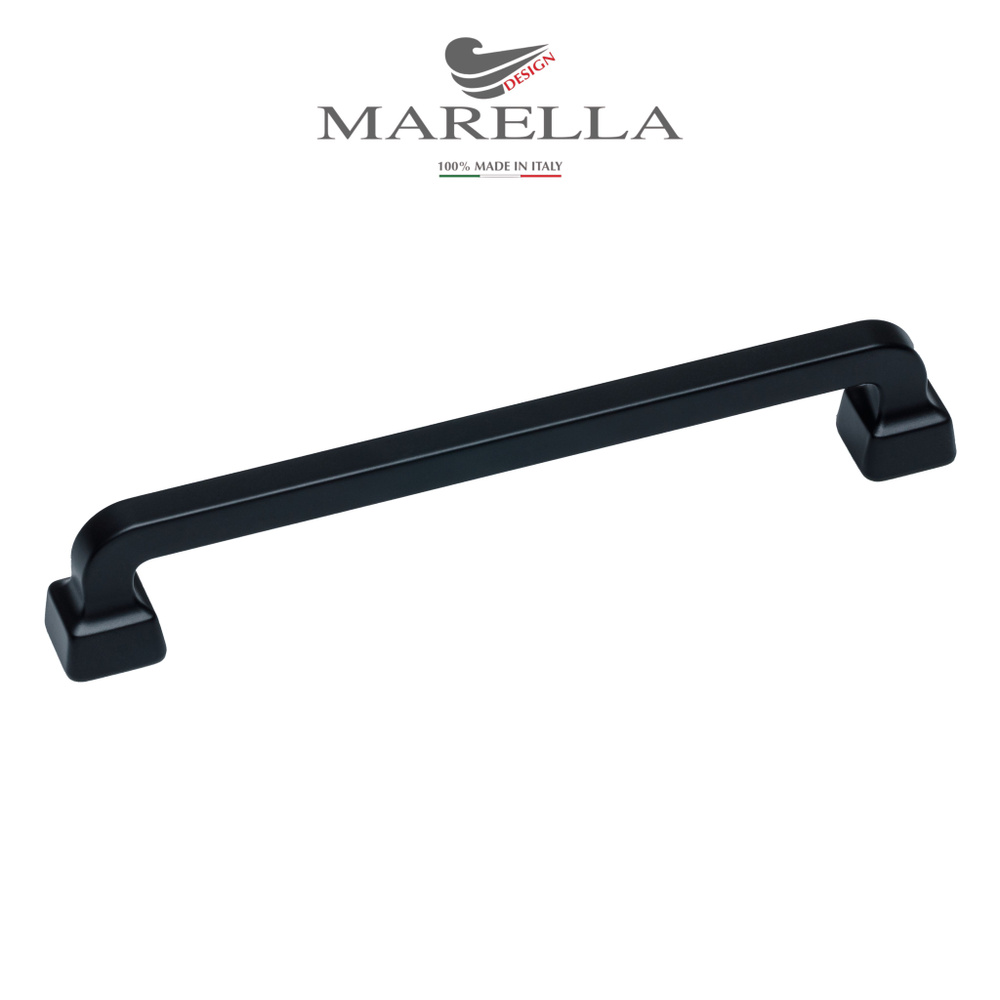 Ручка мебельная / Скоба Marella Brera (Италия) Цвет - Матовый черный 160 мм  #1
