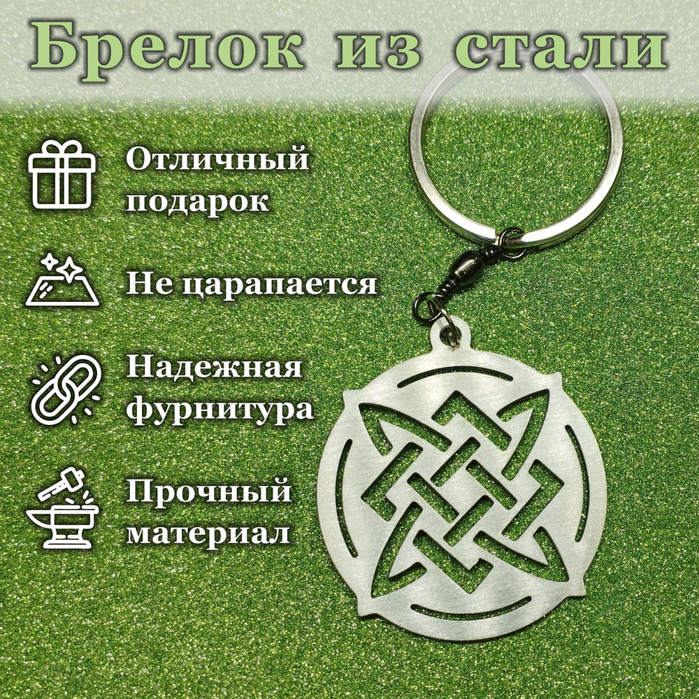 Брелок из нержавеющей стали "знак древних славян Квадрат Сварога ...