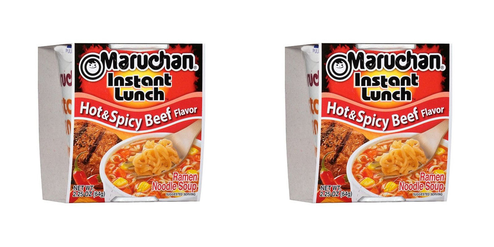 Maruchan Лапша быстрого приготовления Инстант Ланч острая говядина, 64 г, 2 шт  #1