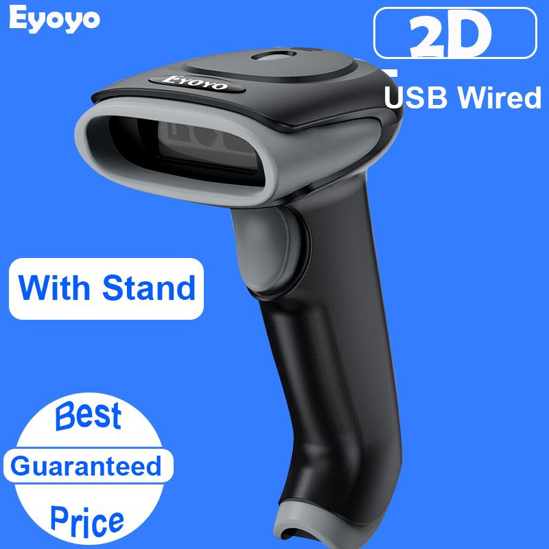 with Stand Eyoyo портативный с подставкой 2D 1D Scanner Barcode USB проводной сканер штрих-кода читатель #1