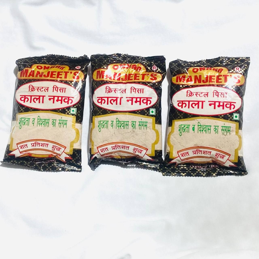 Черная соль Кала Нама Onkar Manjeets, 3 пакета по 200 г #1