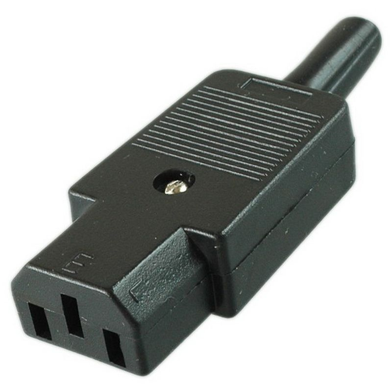 Гнездо сетевое "3 PIN" пластик на кабель 250V 10A - купить с доставкой ...
