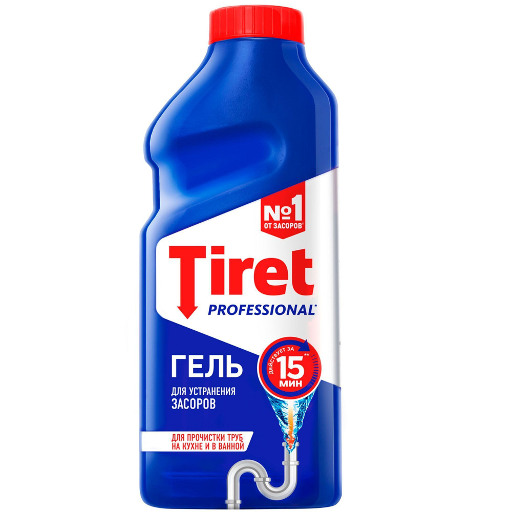 TIRET Профессионал 1л Гель для устранения засоров 1шт(1118) - купить с ...