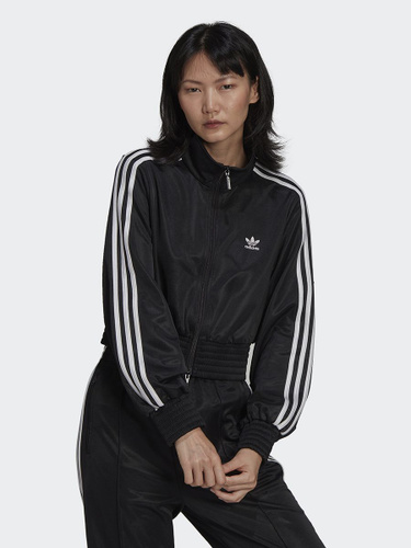 Adidas track best sale top black