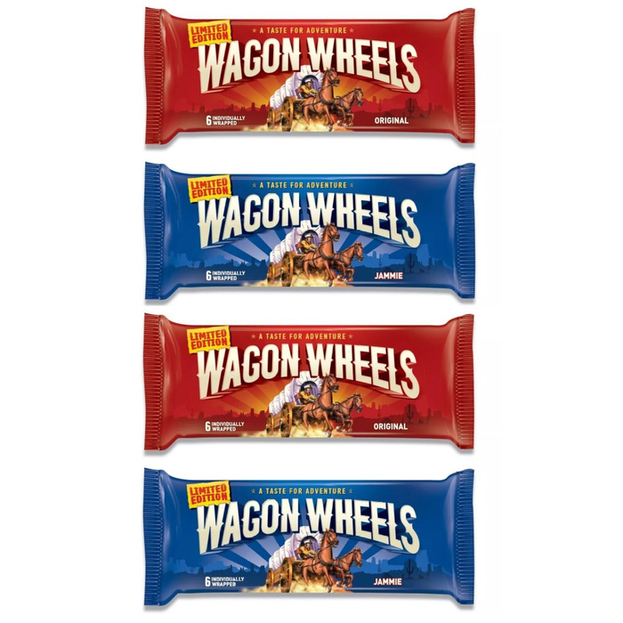 Печенье Wagon Wheels Jammie + Original в шоколаде с прослойкой из суфле + джема и суфле