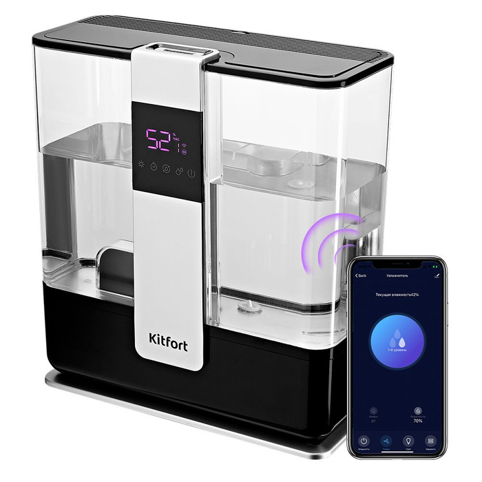 Увлажнитель воздуха Kitfort КТ-2838, черный, с подсветкой, 3 ...