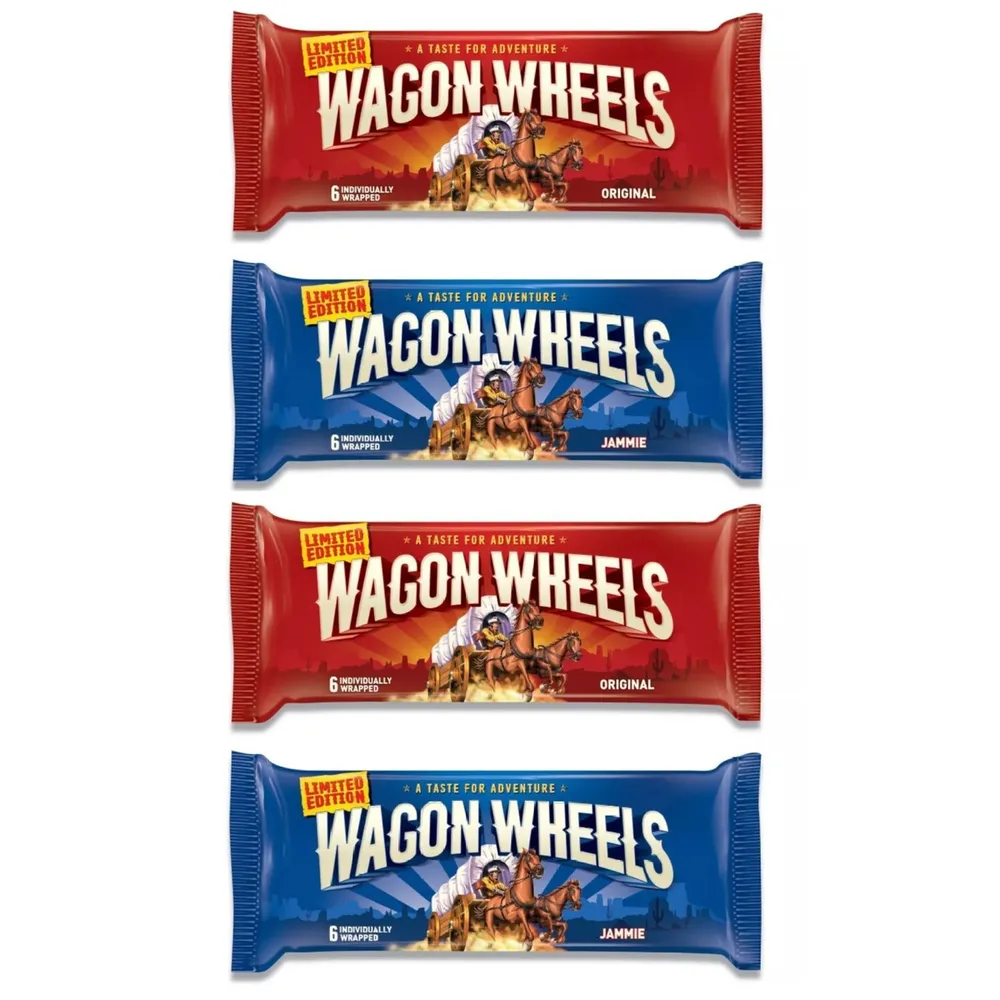 Печенье вагон вилс фото Печенье Wagon Wheels Jammie + Original в шоколаде с прослойкой из суфле + джема 