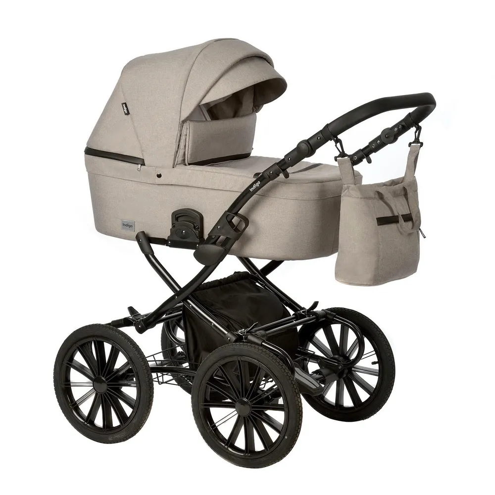 Коляска 2в1 Indigo VERONA Classic 14 ve 01 (серо-бежевый), бежевый