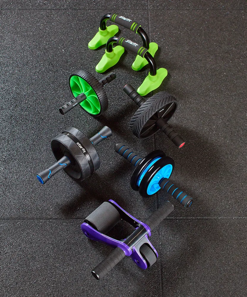 Ролик для пресса с мягким ходом Starfit RL-104, черный/красный, черный, фото 5