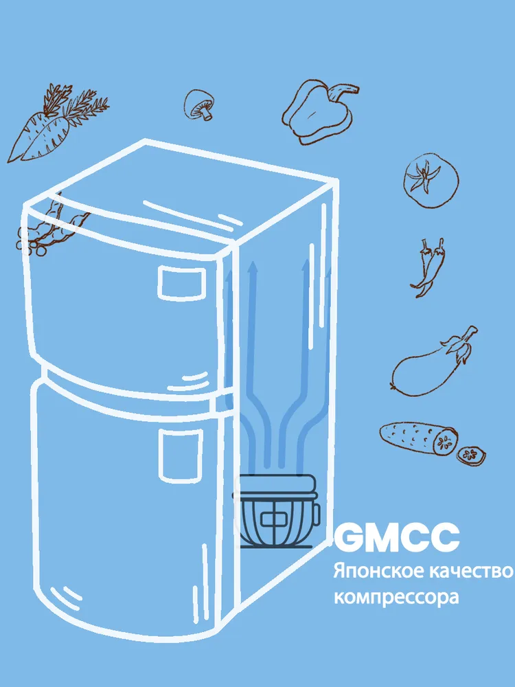 Холодильник двухкамерный Comfee RCT124WH1R, 87 л, перенавешиваемые двери, GMCC компрессор, верхняя морозильная камера, LED освещение, белый, 87 л, фото 4