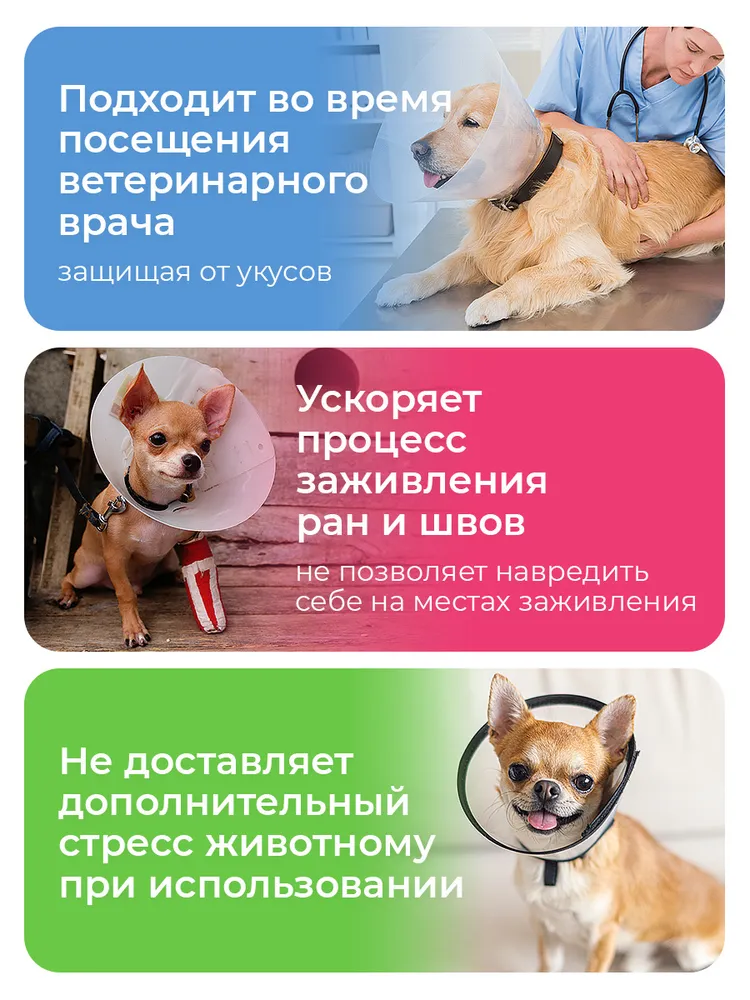 Воротник защитный ветеринарный для собак и кошек № 30 см, на липучке для крупных пород / AniMall, ветеринарный 30 на липучке, фото 4