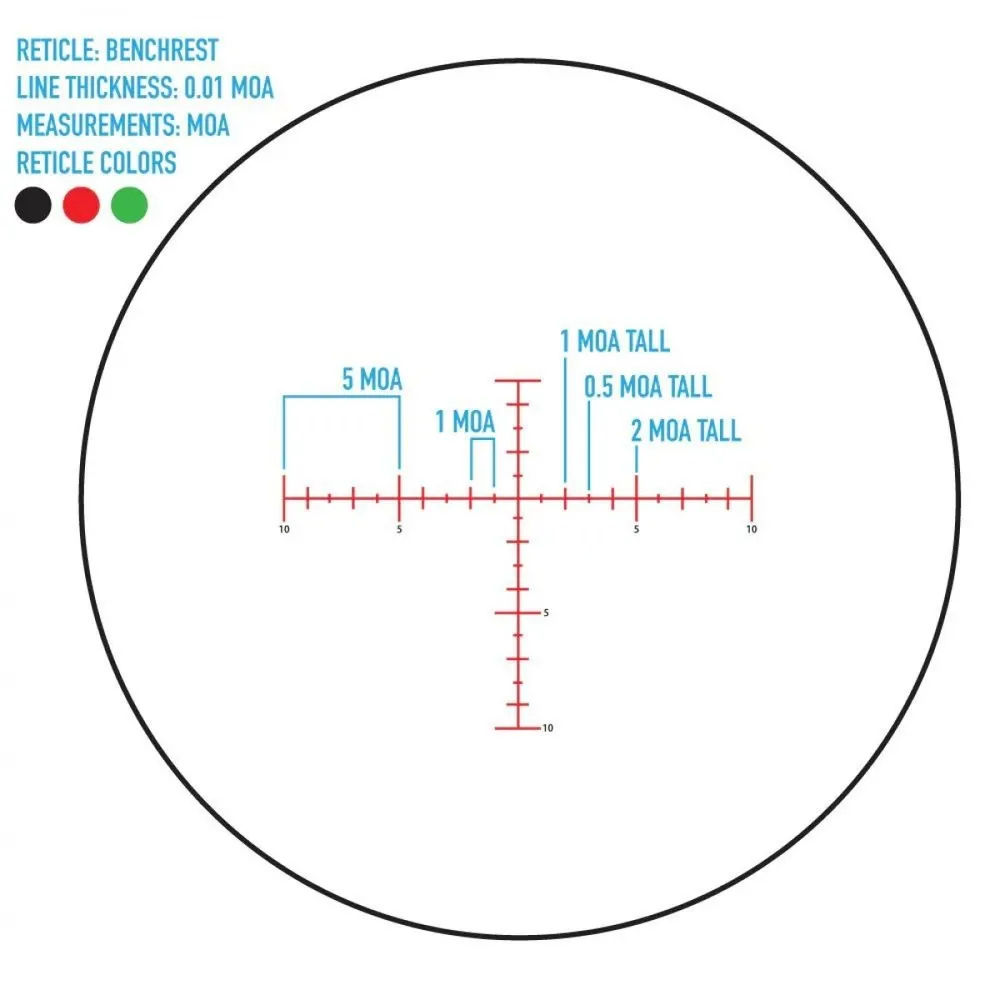 Оптический прицел Sightmark Latitude 10-40x60 Benchrest, D34 мм, 2-ая фокальная плоскость, Zero Stop, подсветка сетки зеленая/красная (SM13044BR), 1040x60, фото 3