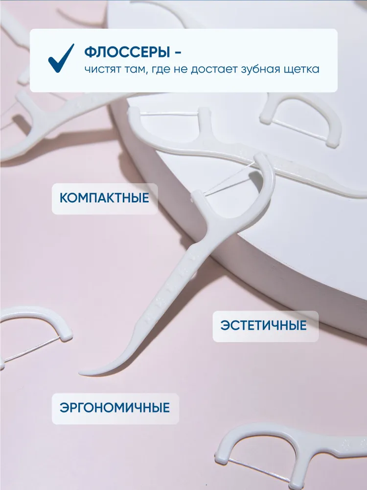 Зубная нить и зубочистка 2 в 1, PECHAM Flosser РС-600, 50 штук, флоссер, межзубные нити, зубочистки с нитью, вариант, фото 6