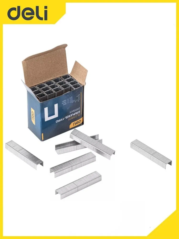 Скобы для степлера Deli Tools (Тип D) (8 х 11,2 х 1,2мм * 2000 шт), 8x11.2x1.2 мм, 2000 шт