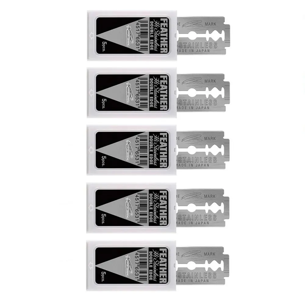 Лезвия для Т-образного станка Feather Hi-Stainless, 5 шт., 5 шт