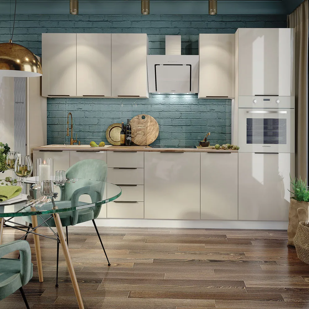 Фасад кухонный 59.6x35.6 см для шкафа антресольного горизонтального Beneli COLOR открытие фасада в стороны, Белый глянец, 59.6x35.6 см, фото 6