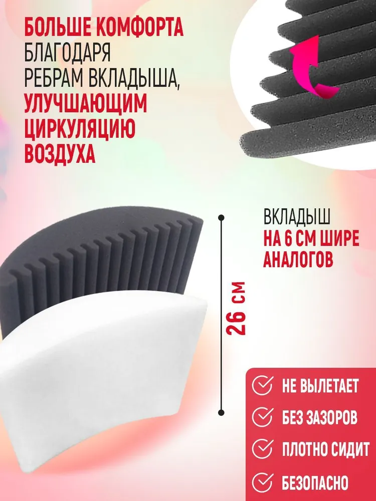 Подушка вкладыш XXL с доп вентиляцией анатомическая в автокресло автолюльку серый XXL, серый, фото 2