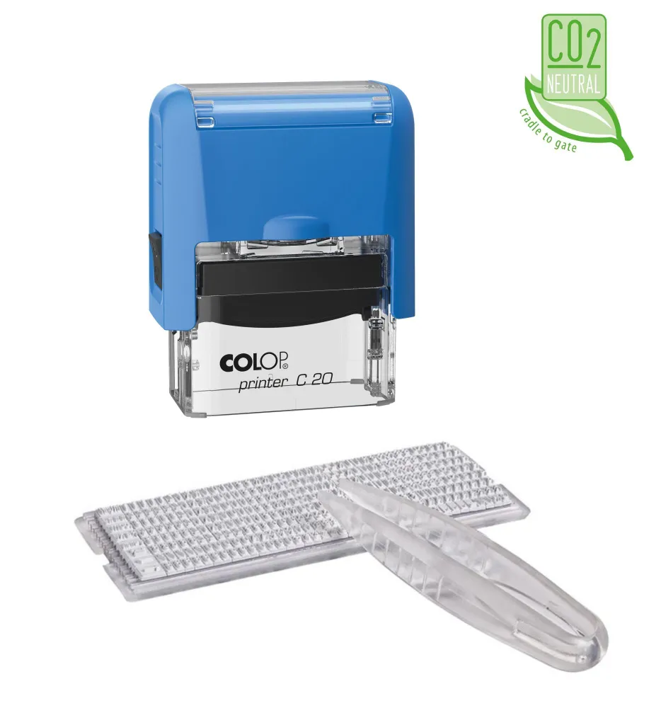 Штамп самонаборный 4 строки автоматический PRINTER С20 - SET Compac, синий