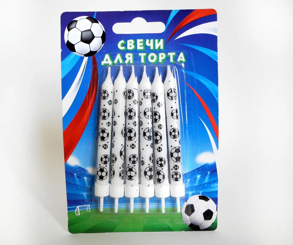 Свечи для торта "Футбол" 6 шт., 6 шт
