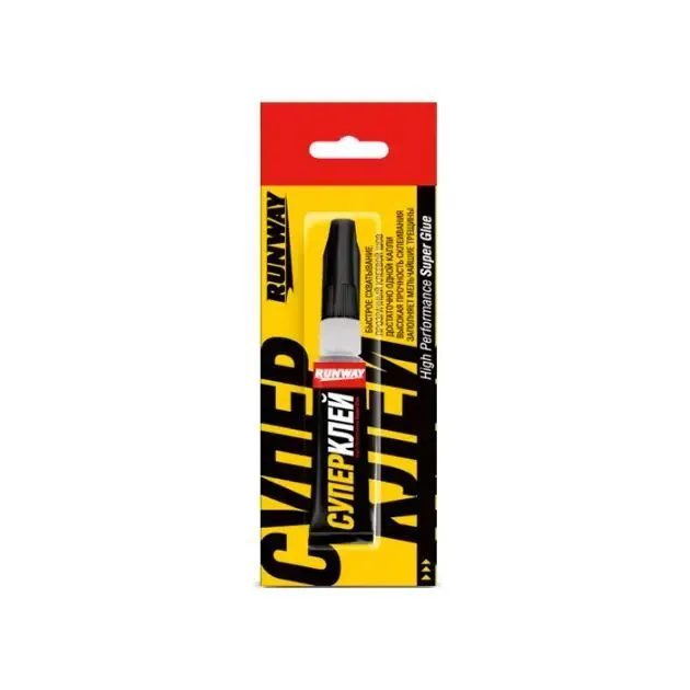 Супер клей Runway High Performance Super Glue (быстродействующий профи клей, супер момент) 2 г Runway RW8506, 2 г, фото 3