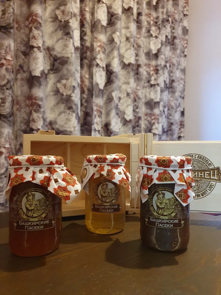 Подарочный набор "HONEY BOXE PASEKI", мед цветочный, гречишный, липовый, 1500 гр. БАШКИРСКИЕ ПАСЕКИ, 1,5 кг, фото 5