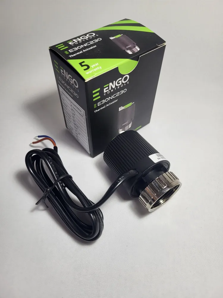 Engo сервопривод безшумный нормально закрытый, M30x1.5, 230V, E30NC230 монтажный кабель 0,9м потребление 2вт, 30x1.5, 0,9 м, фото 6