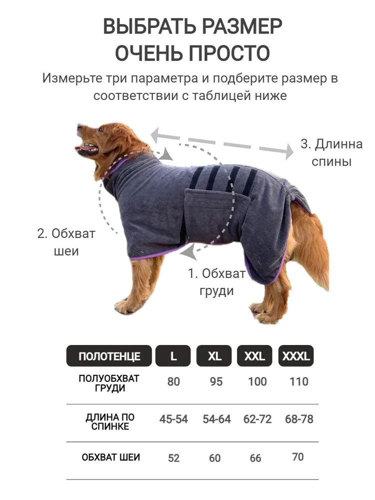 Полотенце для крупных собак, впитывающие 2XL, вариант, фото 5