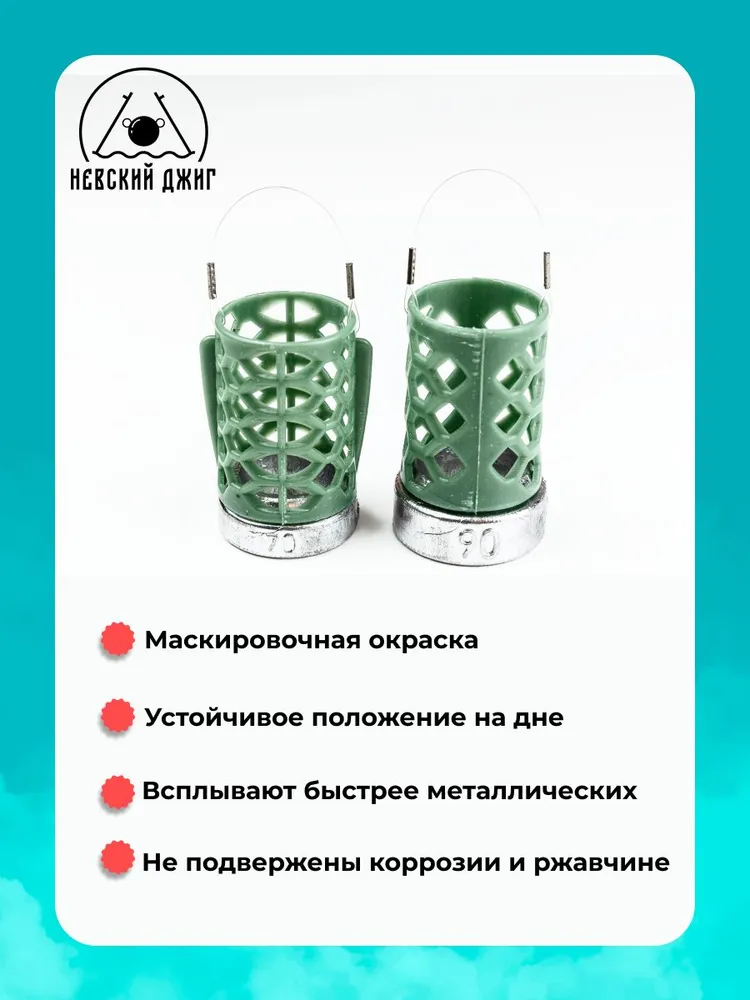Набор кормушек для рыбалки Дюза (с крыльями) 110гр., (2шт) на фидер, 110 г, 2 шт, фото 6