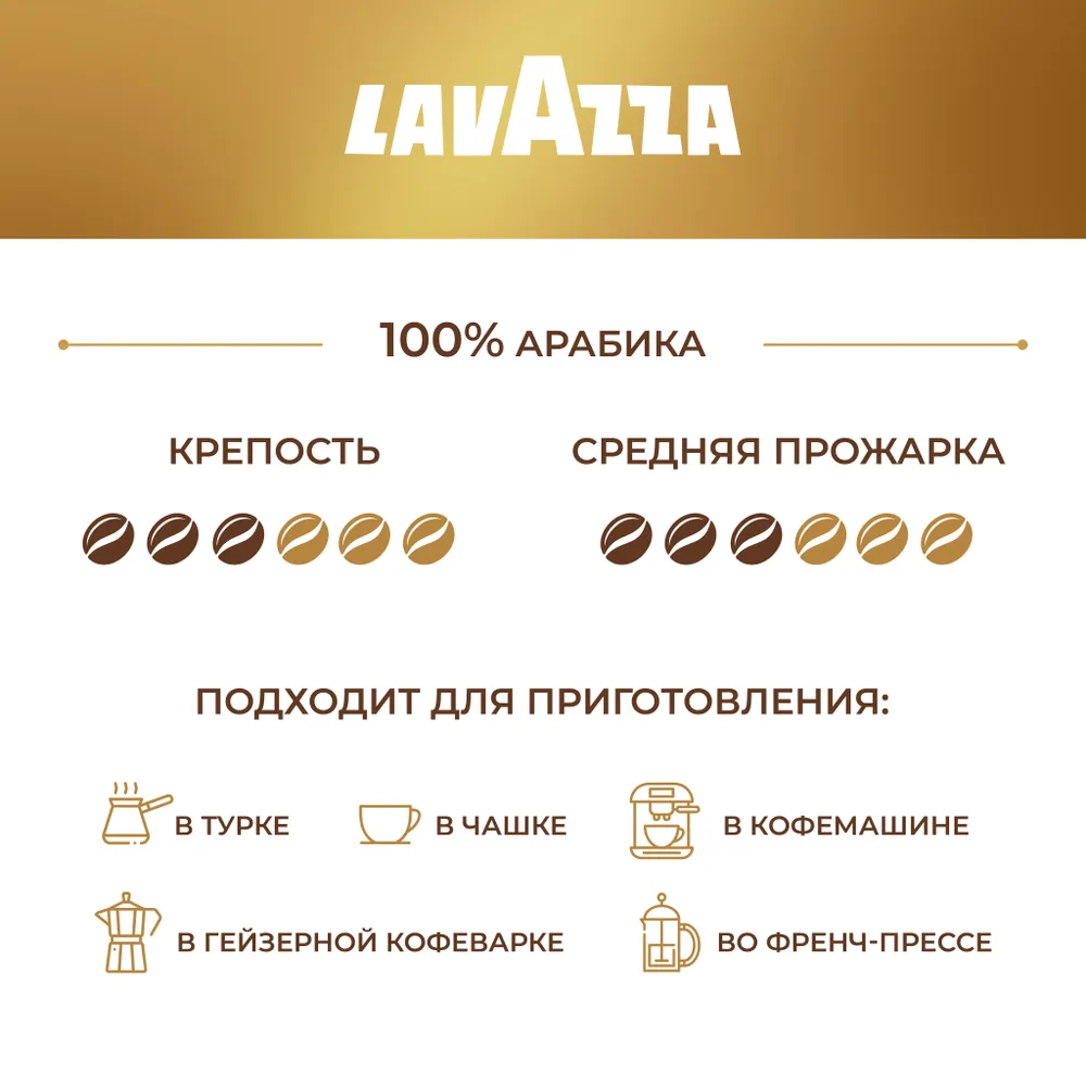 Кофе молотый Lavazza Qualita Oro, 250 г, 250 г, фото 3