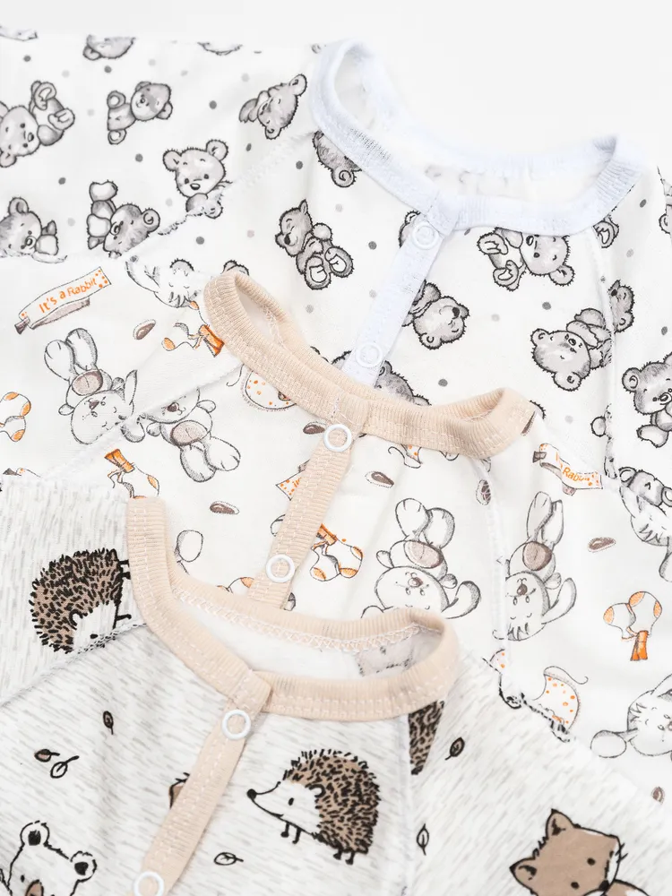 Боди IVANOVOKIDS С длинным рукавом, набор для новорожденных 3 шт, 3 шт, 3 шт, 3 шт, фото 6