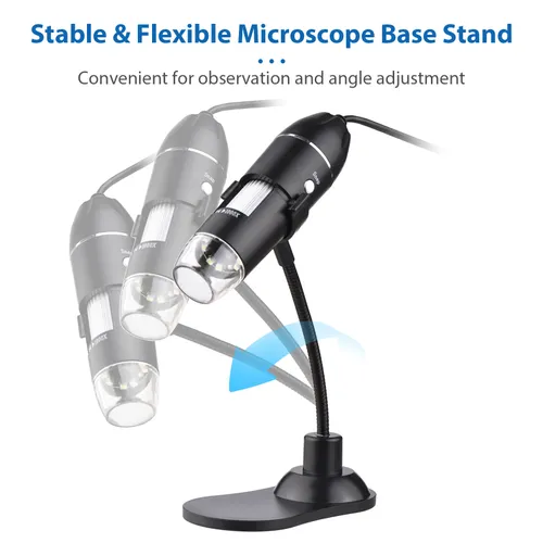 Цифровой USB-микроскоп 1000x, портативный, с подставкой, для ноутбука, ПК, осмотр растений, насекомы