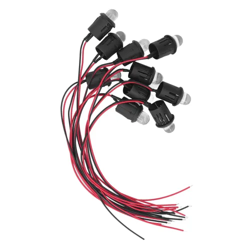 10 шт. светодиодный индикатор, 10 мм, 12В, белый, с герметичным проводом, для авто и лодок