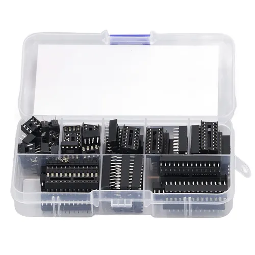 Набор сокетов для микросхем, 66 шт, 6P-28P, изолированный пластик, для монтажа на платы