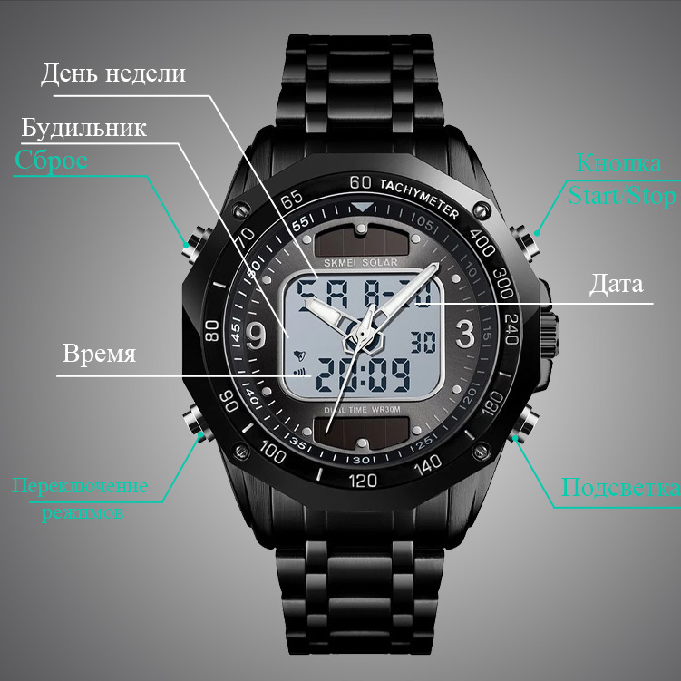 Часы Skmei/Скмей 1493, мужские, на солнечных батареях ...