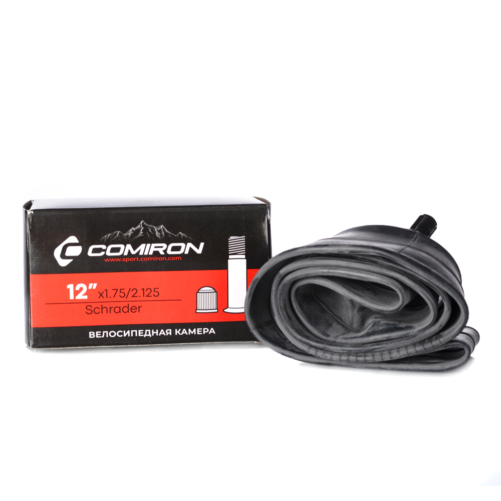 Камера для велосипеда бутиловая COMIRON 12 X1.75/2.125 Schrader 45mm 101g — фото 2