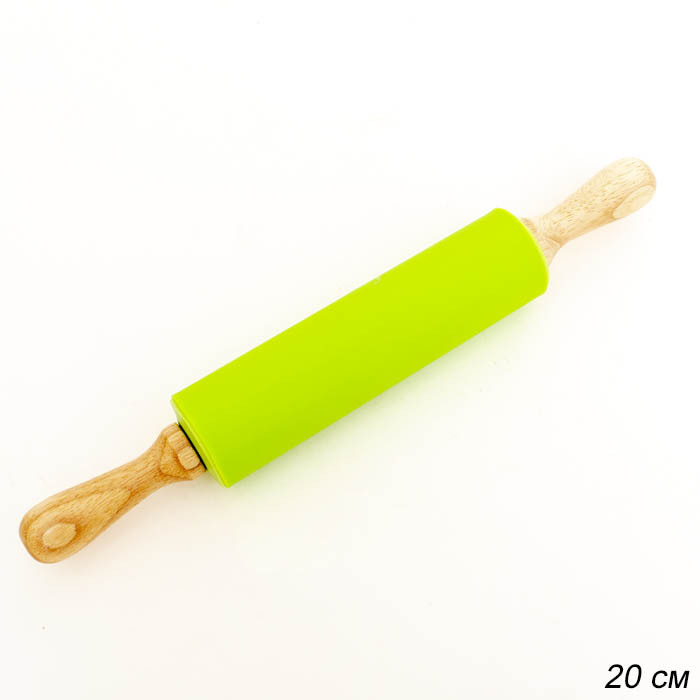 Скалка 20 см, силиконовая, зеленая, R-147