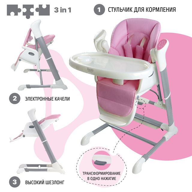 Стул 3в1 для новорожденных