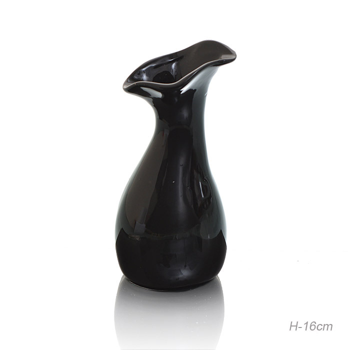 Ваза 16 см, 2011B, черная, керамика
