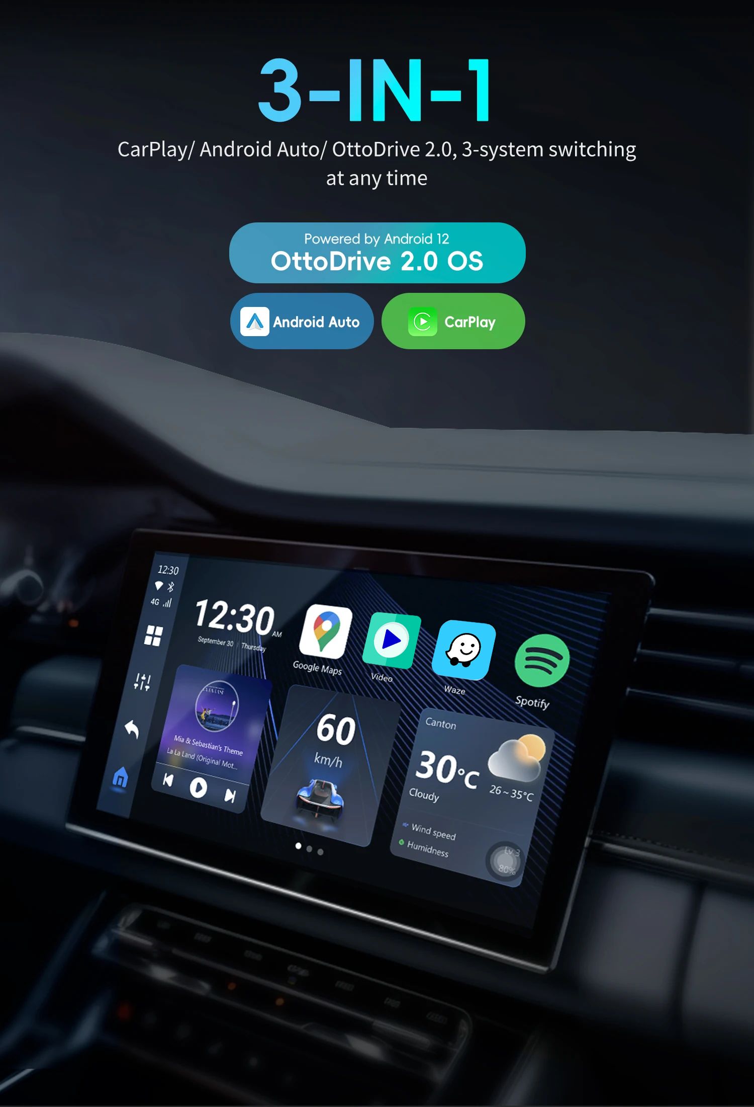 OTTOCAST Otto Aibox P3 CarPlay AI Box беспроводной Android авто  мини-телевизор адаптер для Toyota Kia Hyundai VW автомобильные аксессуары2  DIN - купить в интернет-магазине OZON с доставкой по России (1295250545)