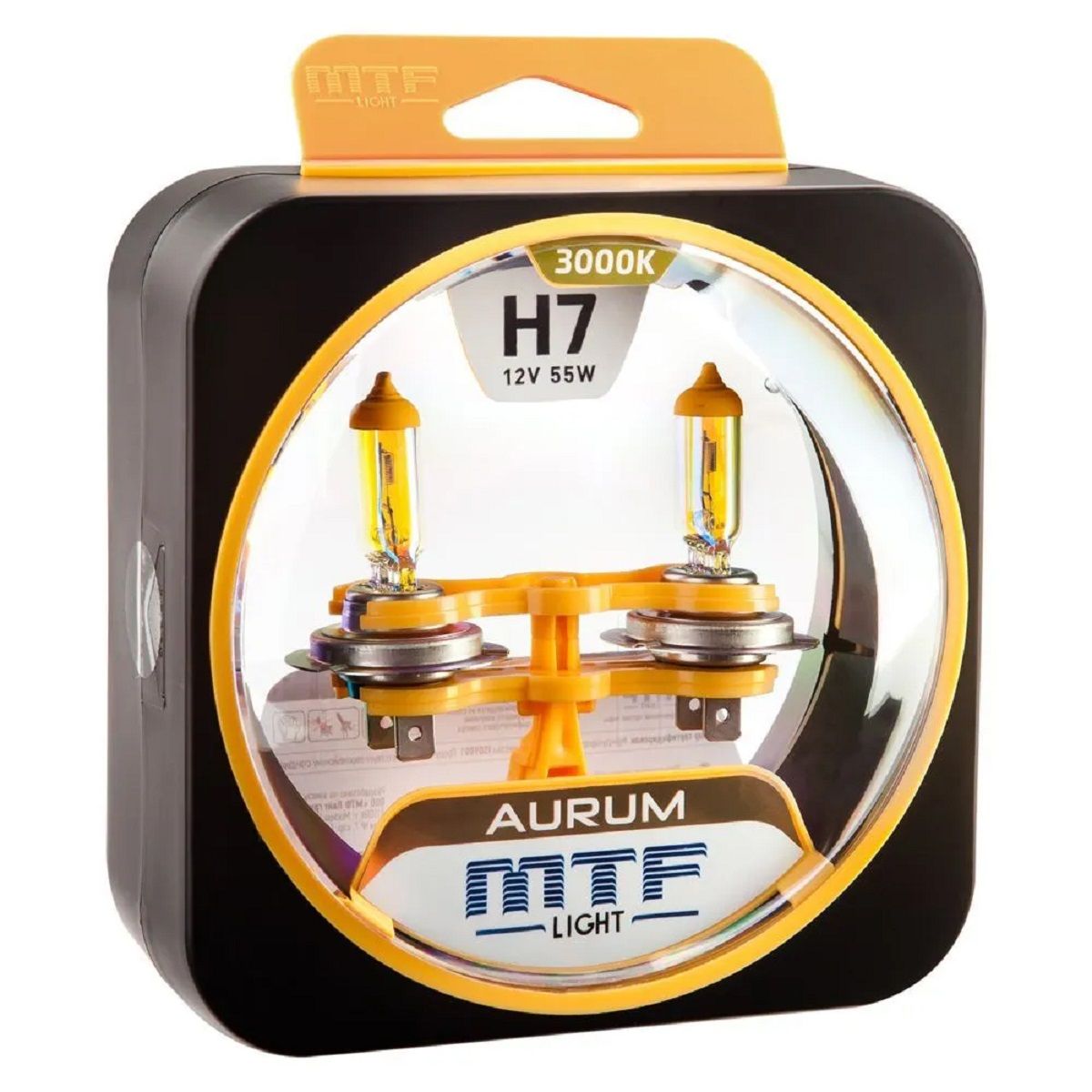 Лампа галоген H7 12В 55 Вт "MTF" Aurum (2 шт)