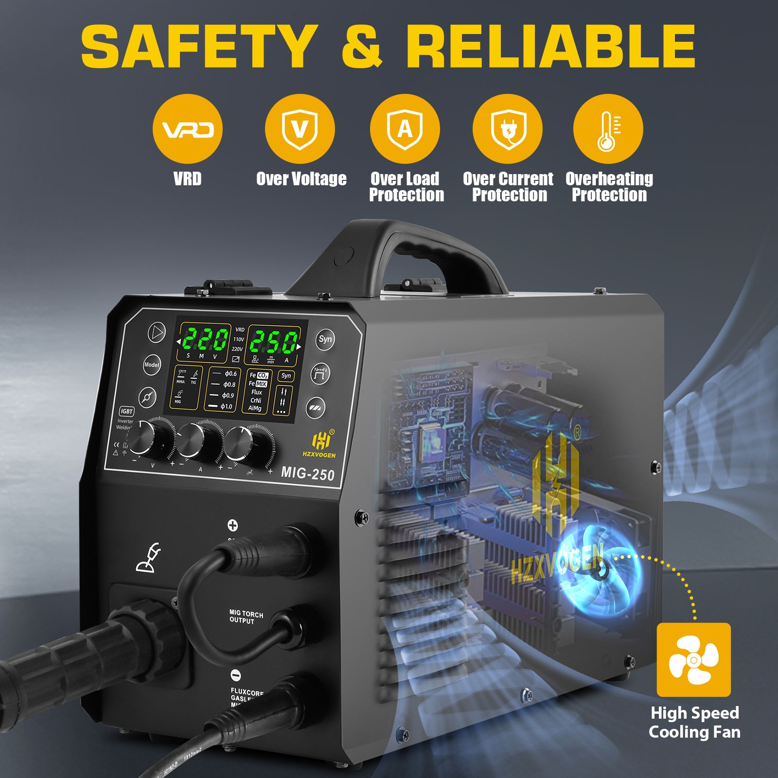 Сварочный аппарат HZXVOGEN, Блокировка от случайного включения ...