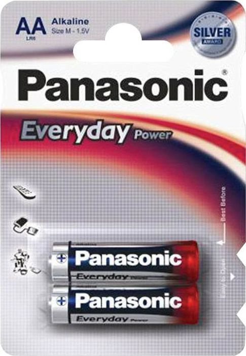 Батарейка Panasonic Everyday Power LR6REE/2BR, AA щелочная, 2 шт Уцененный товар  #1