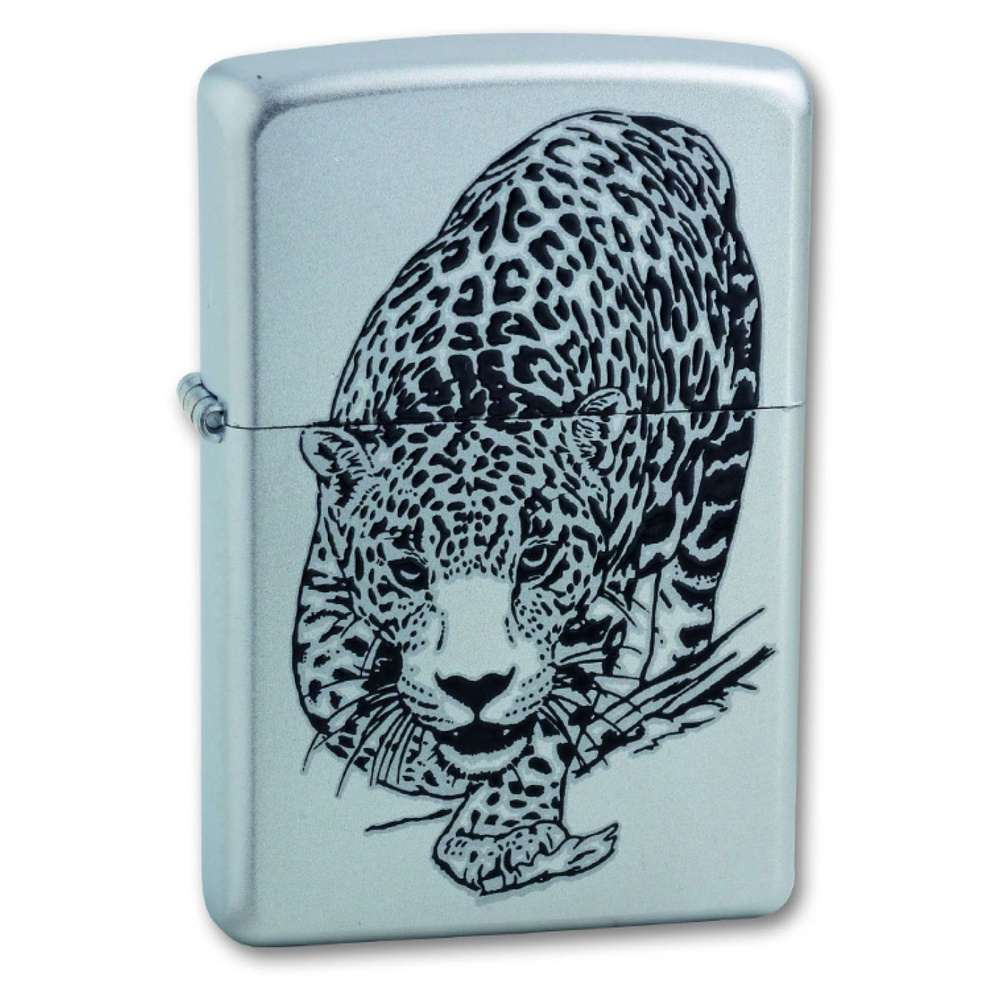 ZIPPO бензиновая зажигалка Leopard Satin Chrome #1