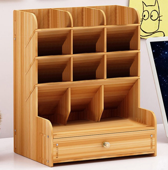 Деревянный настольный органайзер для канцелярских принадлежностей ...