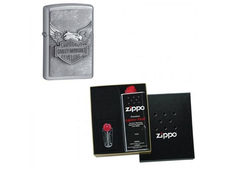 Набор зажигалка ZIPPO Harley-Davidson Street Chrome в подарочной упаковке + топливо и кремни  #1