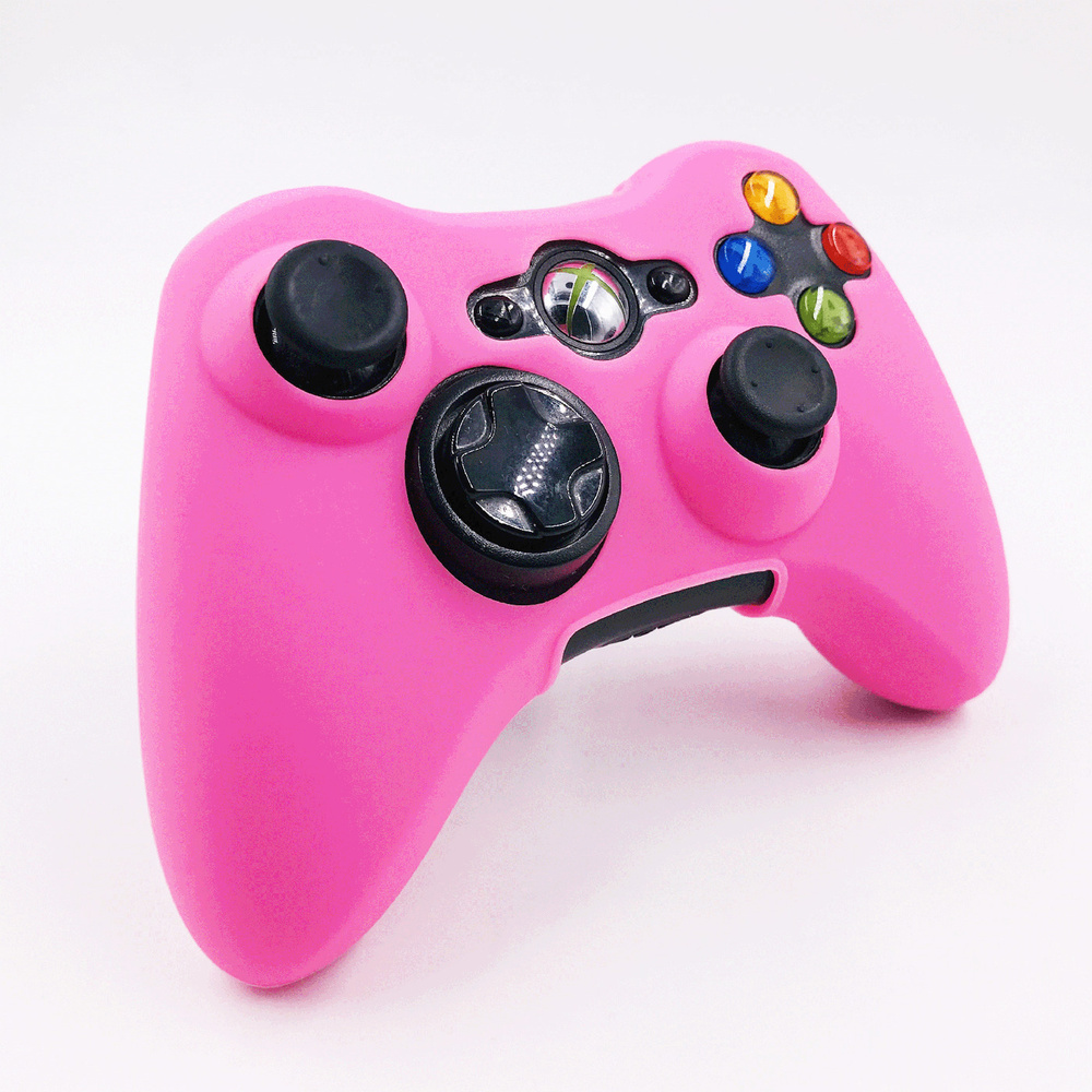 Чехол на геймпад XBOX 360 Розовый (Pink)/полное силиконовое покрытие +  защита от ударов