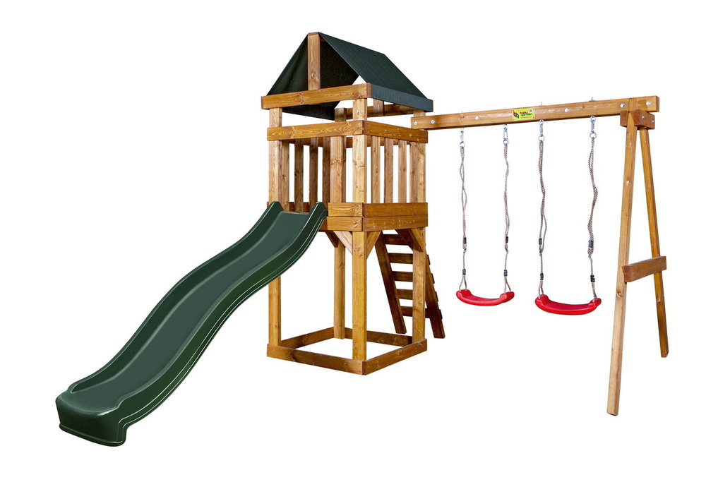 Детская игровая площадка Babygarden Play 2 с лестницей и горкой 2.2 м,  детский игровой комплекс для дачи, деревянный комплекс для улицы, качели  садовые для малышей - купить с доставкой по выгодным ценам